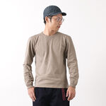 BR-3043 Small Knitted Vintage L/S Crew Neck T-Shirt,Khaki, swatch