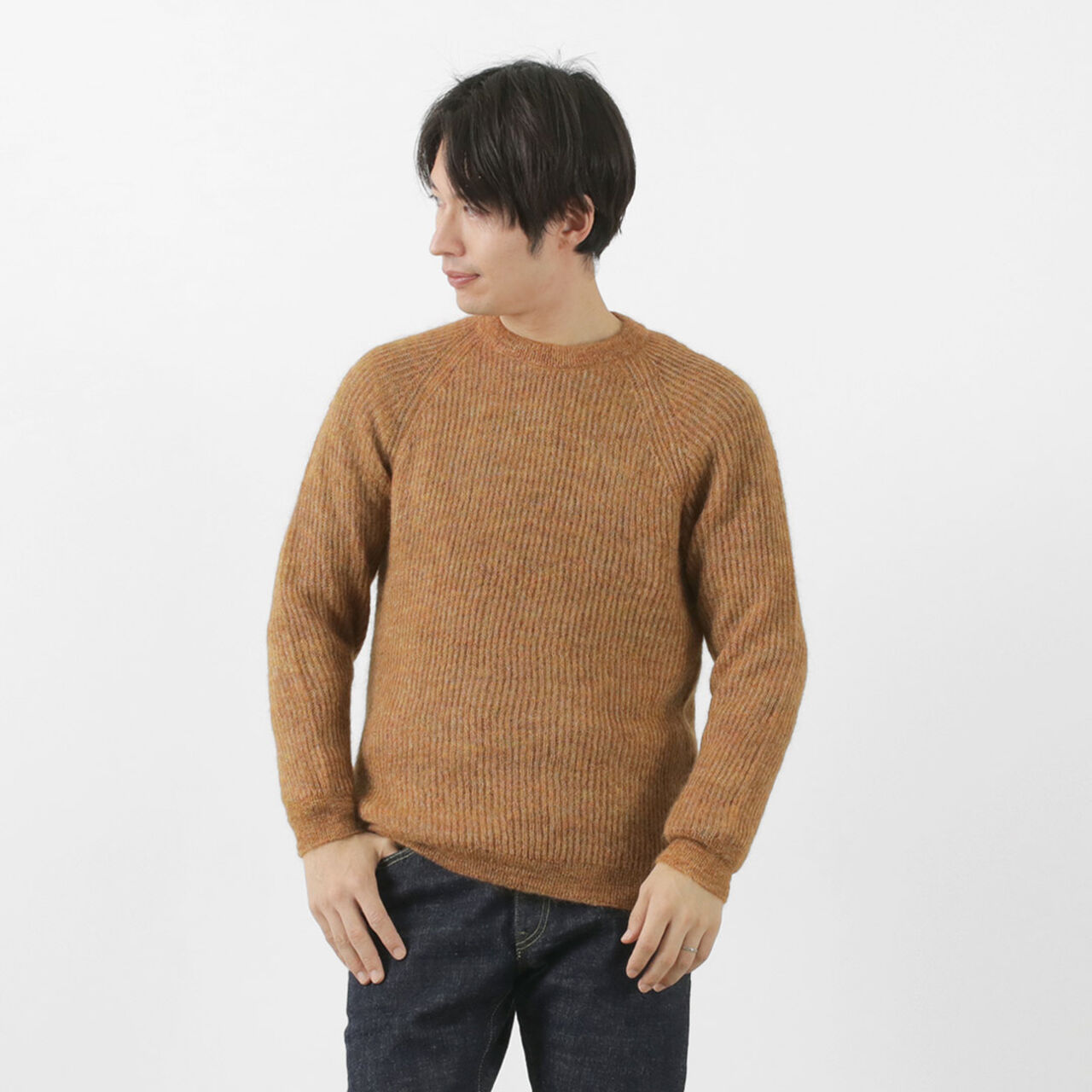 Portmix Kid Mohair Sweater,OrangeMix, large image number 0