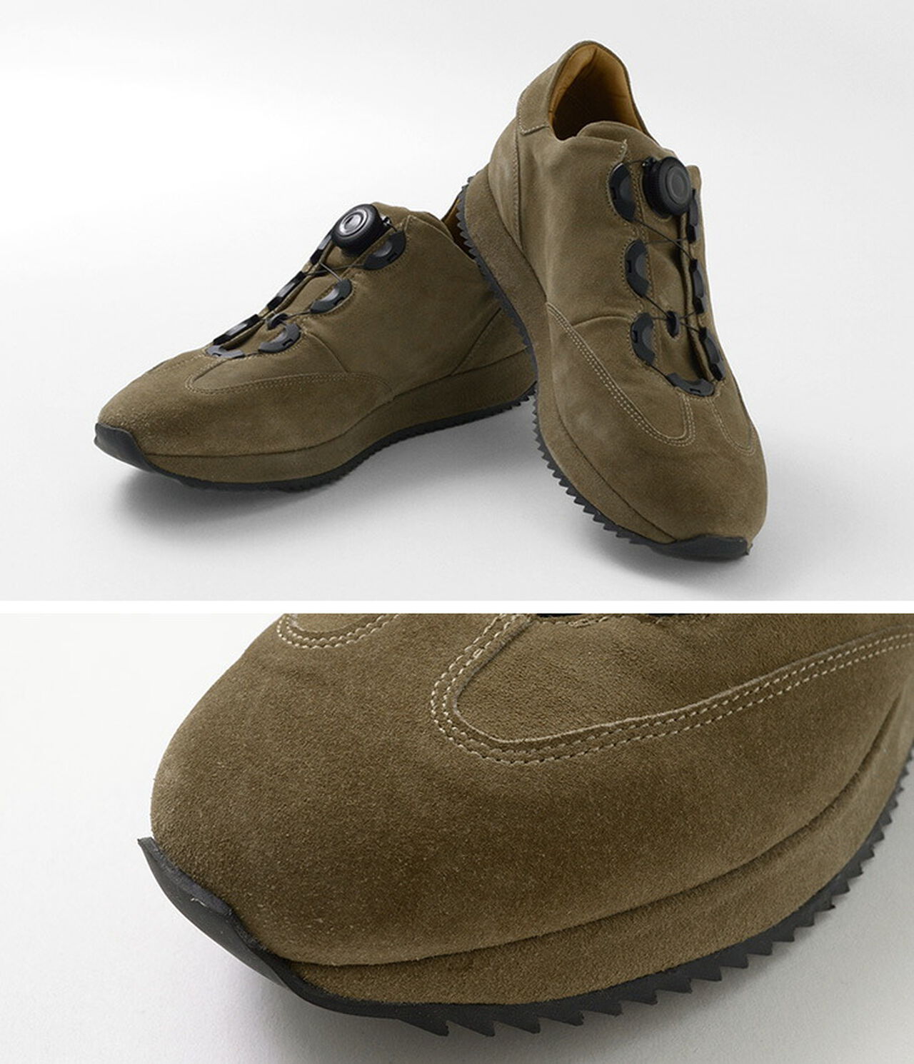 Dial Lock Suede Leather Sneakers,, large image number 8