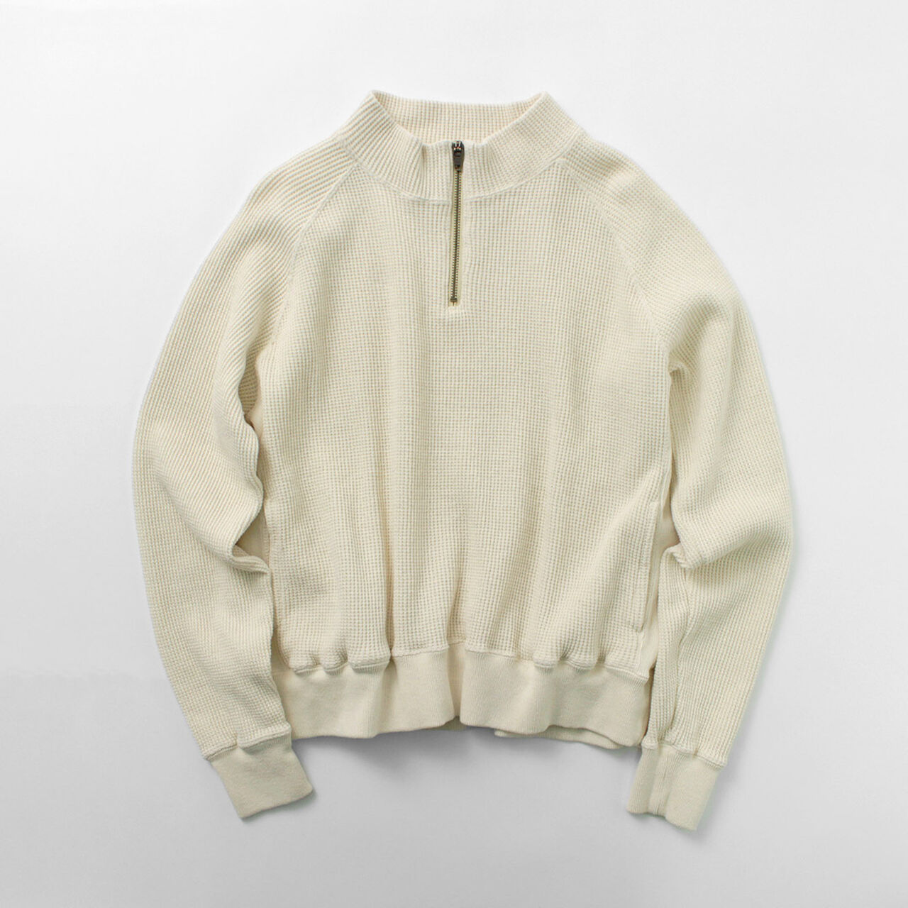Open-Ended Waffle Half-Zip Pullover,, large image number 3