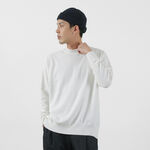 Riccio Riccio Crew Neck Relaxed Fit Long Sleeve Knit Sewn,White, swatch