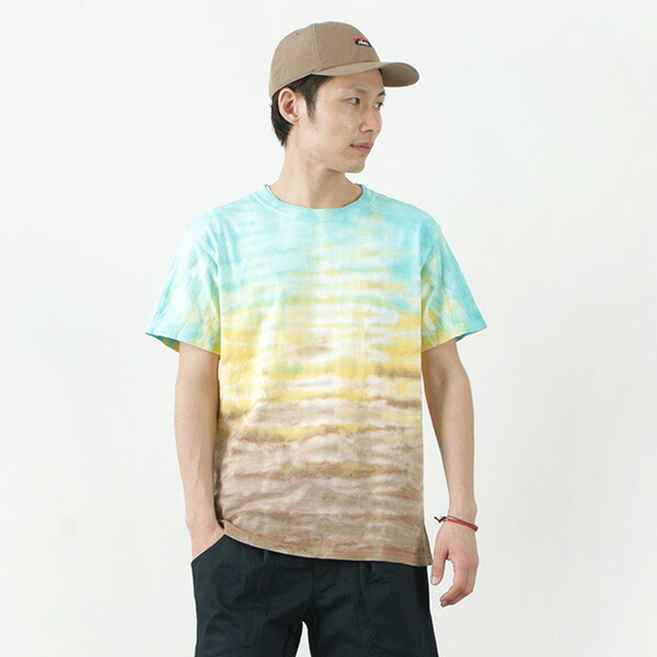 Horizon Dye Short Sleeve T-Shirt,Beach, large image number 0