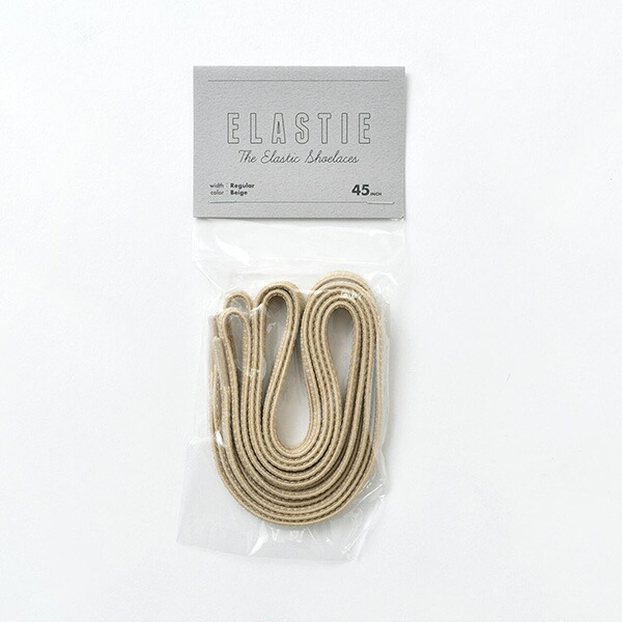 Elastic Shoelace,Beige, large image number 0