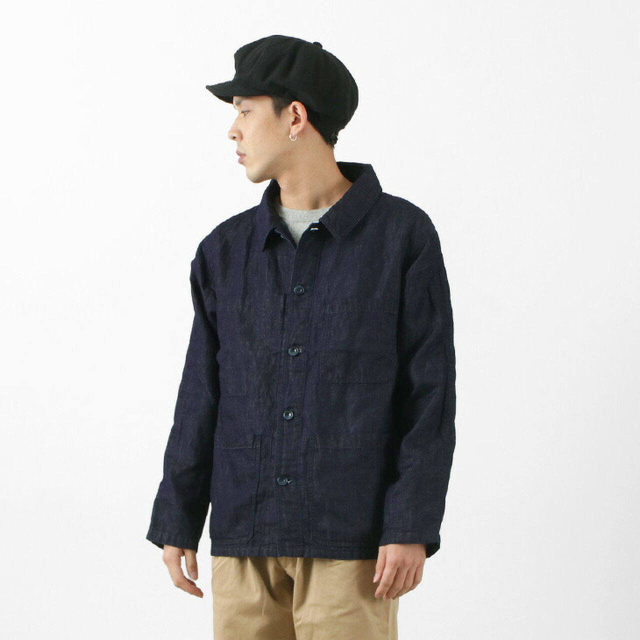 Special Order RJB7070 Summer French Coverall Jacket Cotton Linen Denim,, large image number 10