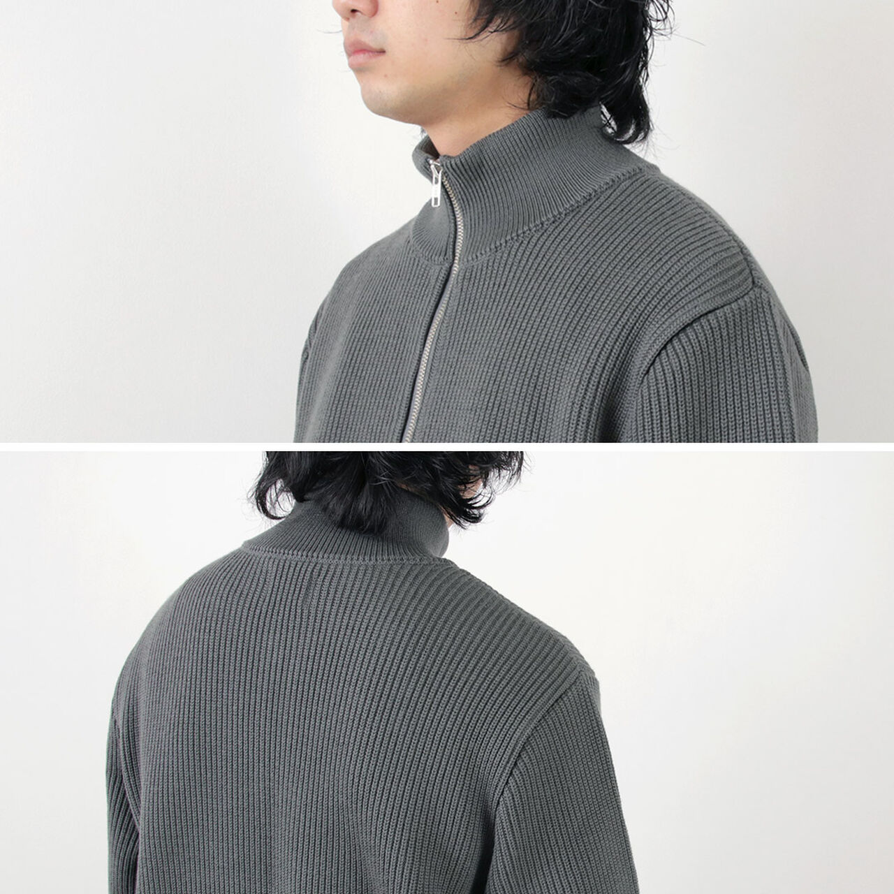 Extra Fine Wool Ribbed Knit Blouson,, large image number 7