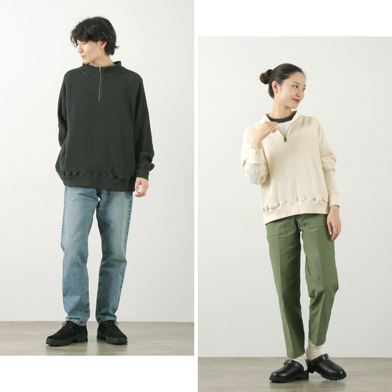 Open-Ended Waffle Half-Zip Pullover,, large image number 14