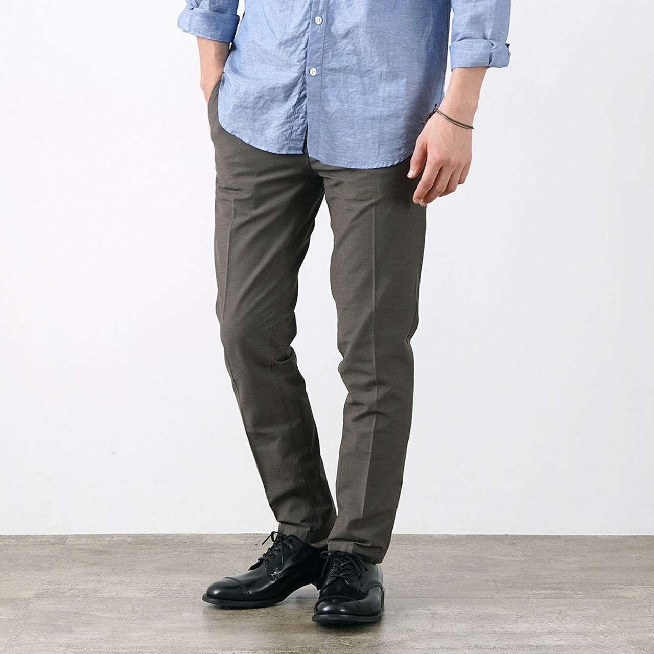 Special Order RJB4670 Neo Breezy Officer Tapered Trousers,VanDykeBrown, large image number 0