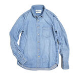 RN2005 Denim Button-Down Shirt,Blue, swatch