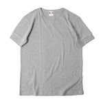 Ribbed cotton short sleeve military crew tee,Grey, swatch