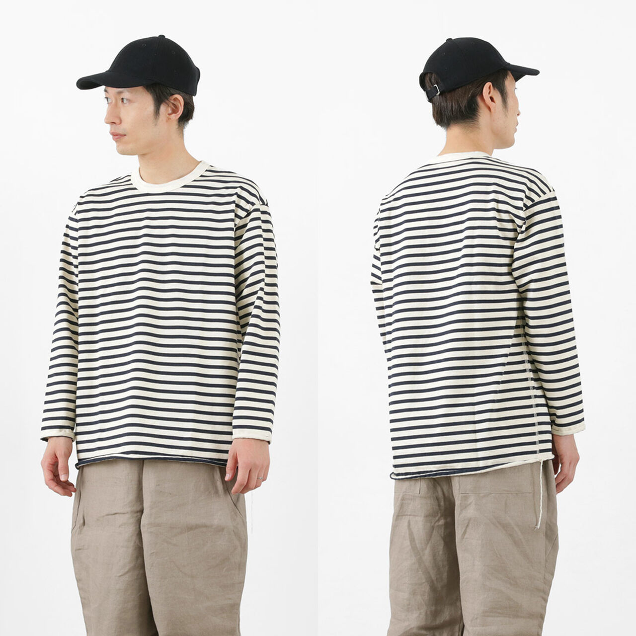 Striped Loose Long Sleeve T-Shirt,, large image number 10