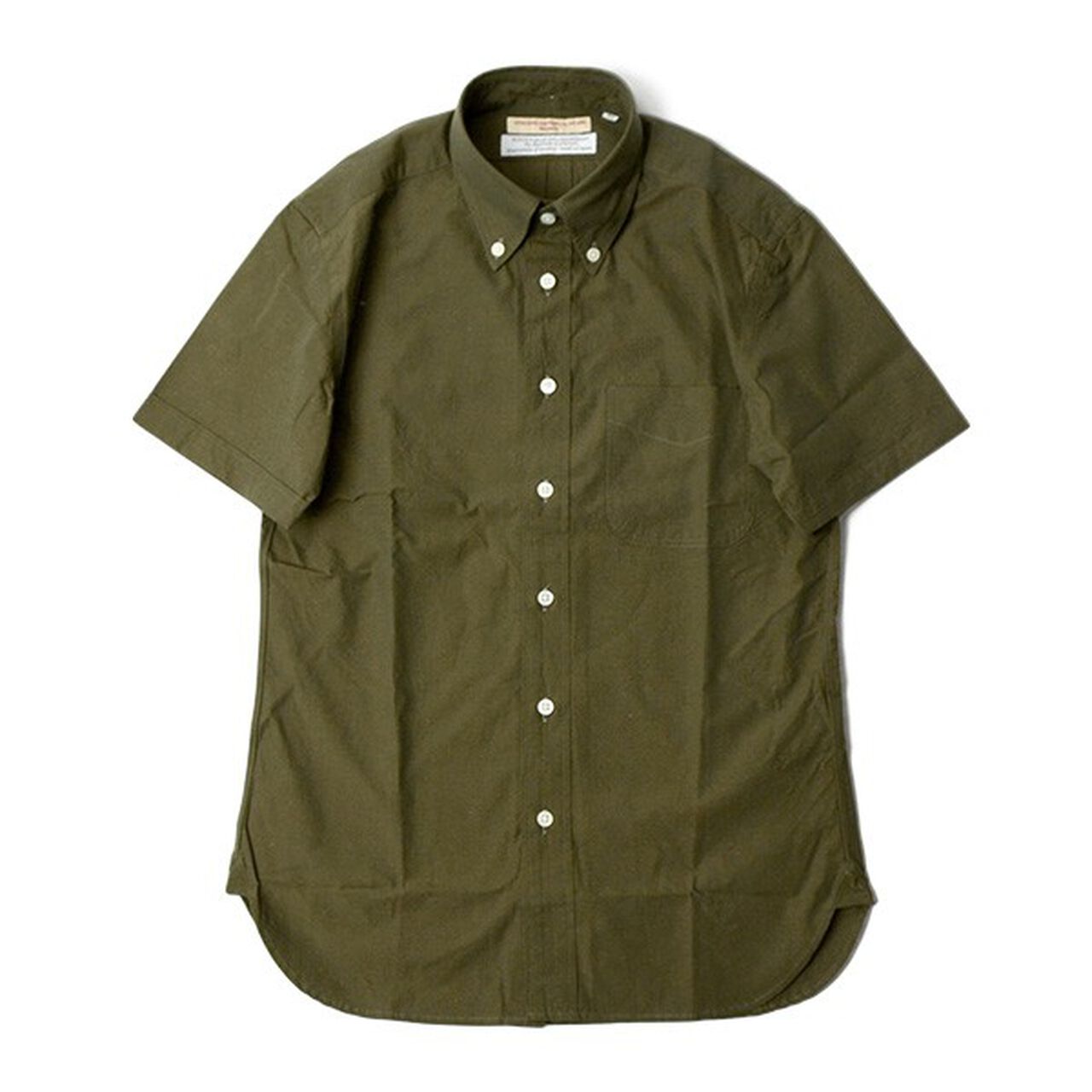 Linen Cotton Dump Short Sleeved Button Down Shirt,Olive, large image number 0