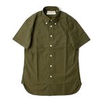 Linen Cotton Dump Short Sleeved Button Down Shirt,Green, swatch