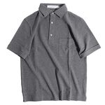 Premium Cotton Widespread Polo Shirt/Short Sleeves,Charcoal, swatch