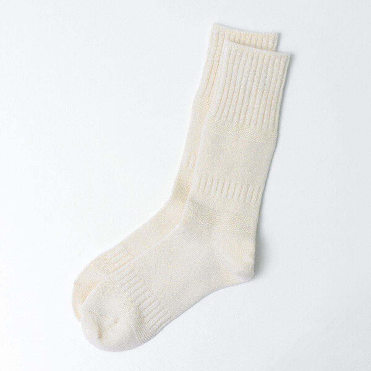 R1378 Gandy pattern crew socks,White, large image number 0