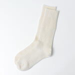 R1378 Gandy pattern crew socks,White, swatch
