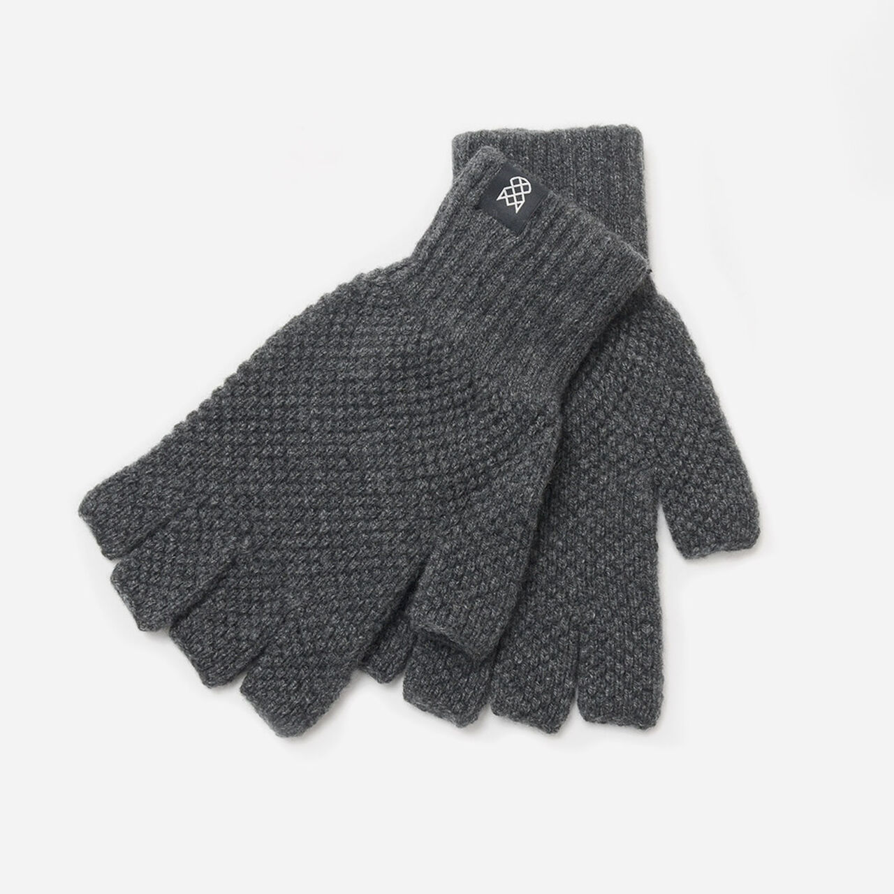 Special Order Tuck Stitch Half Finger Knit Glove,Charcoal, large image number 0