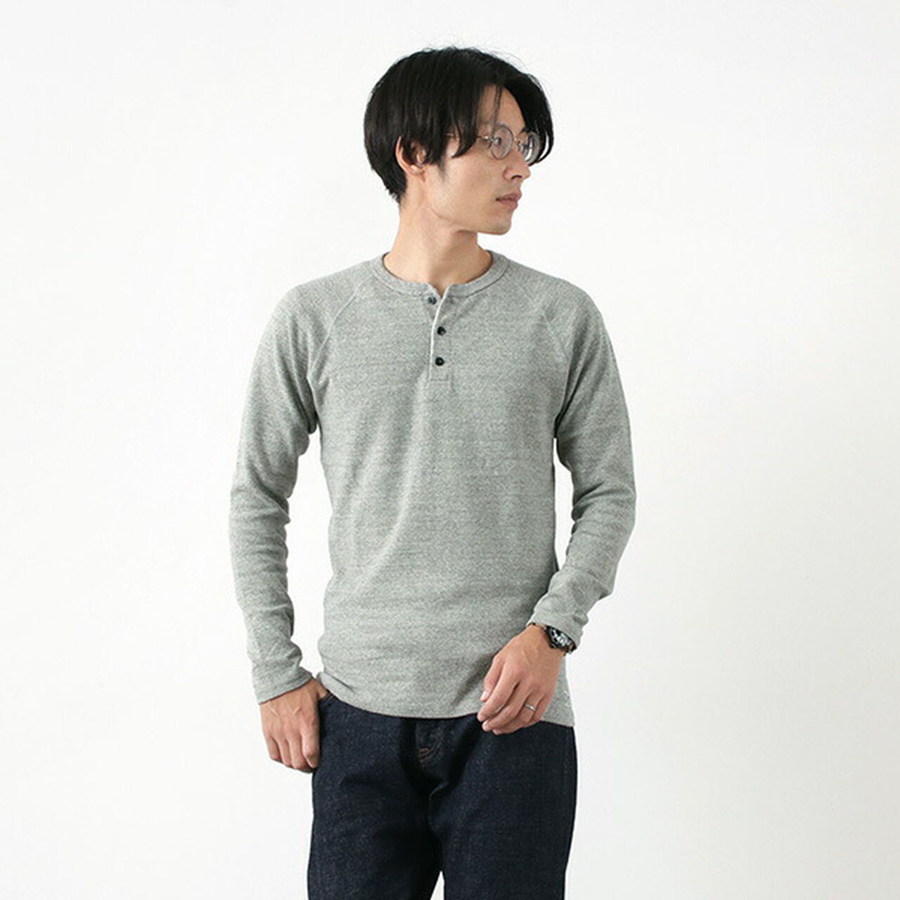Henley neck long sleeve tee,, large image number 13
