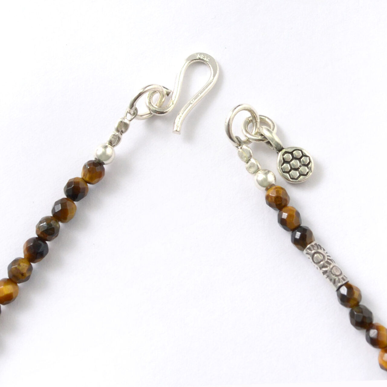 Tiger Eye 3mm Cut Bead Necklace,, large image number 6