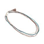 5-String Silver Beaded Cord Necklace / Bracelet / Necklace,Blue, swatch