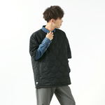 Military Quilted Feel Good Shell Tee Jacket,Black, swatch