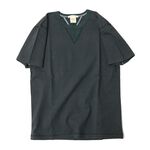 BR-8145 Small knitted vintage gusset short sleeve crew neck T-shirt,Black, swatch
