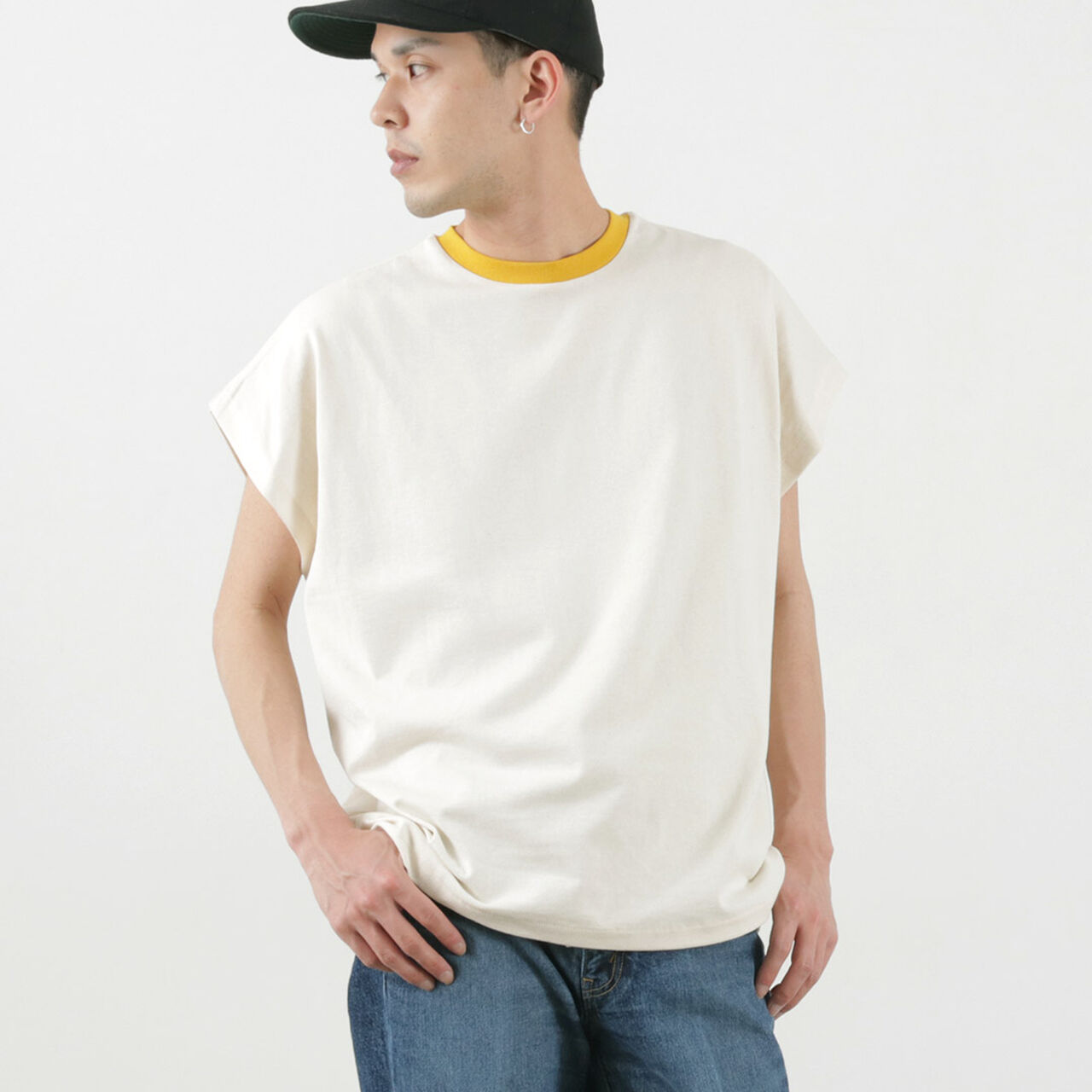 Open Ended French Sleeve T-Shirt Solid,Kinari, large image number 0