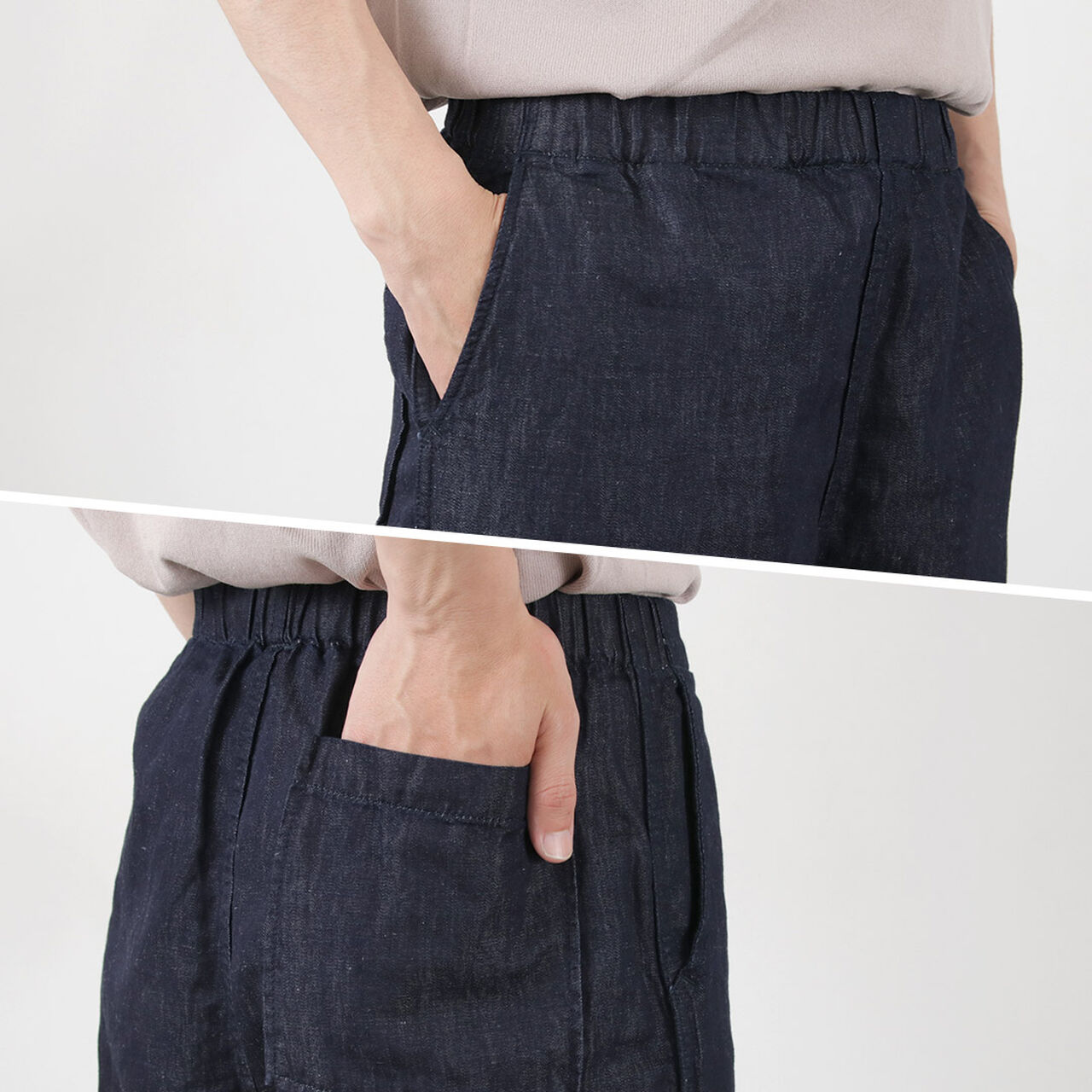 Special Order RJB7590 Cotton Linen Denim Easy Pants,, large image number 7