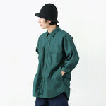 Grandval garment dye Shrimp sleeve shirt coat,Green, swatch