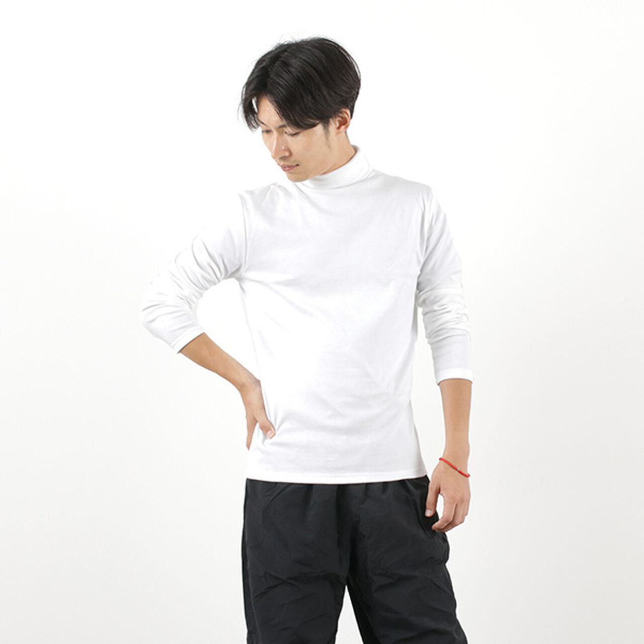 Interlock turtleneck L/S T-shirt,White, large image number 0