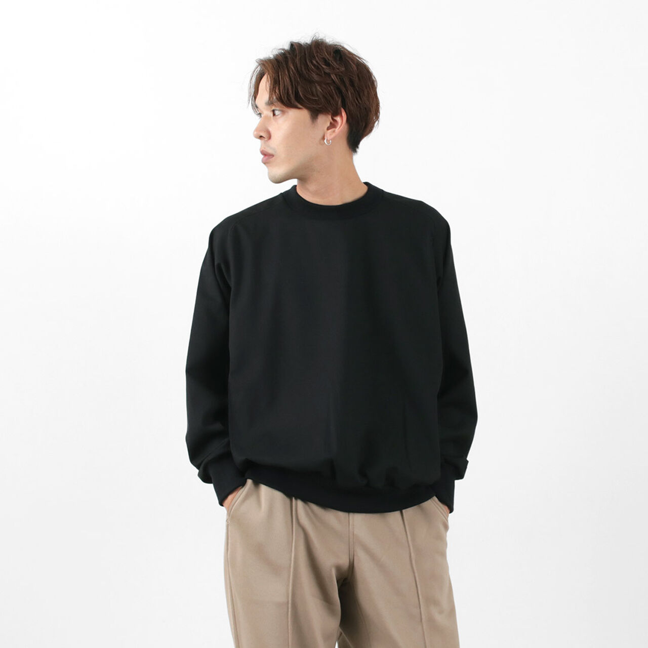 Sporty Pullover Slightly Raised Type,Black, large image number 0