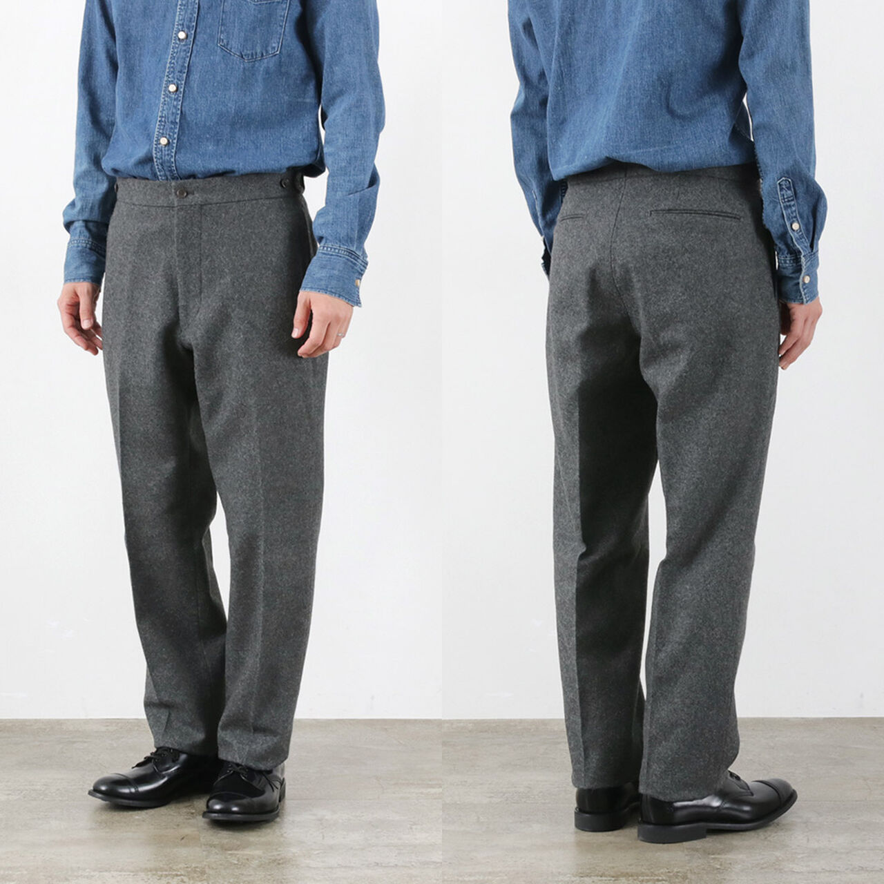 Wool Melton Tapered Trousers,, large image number 10