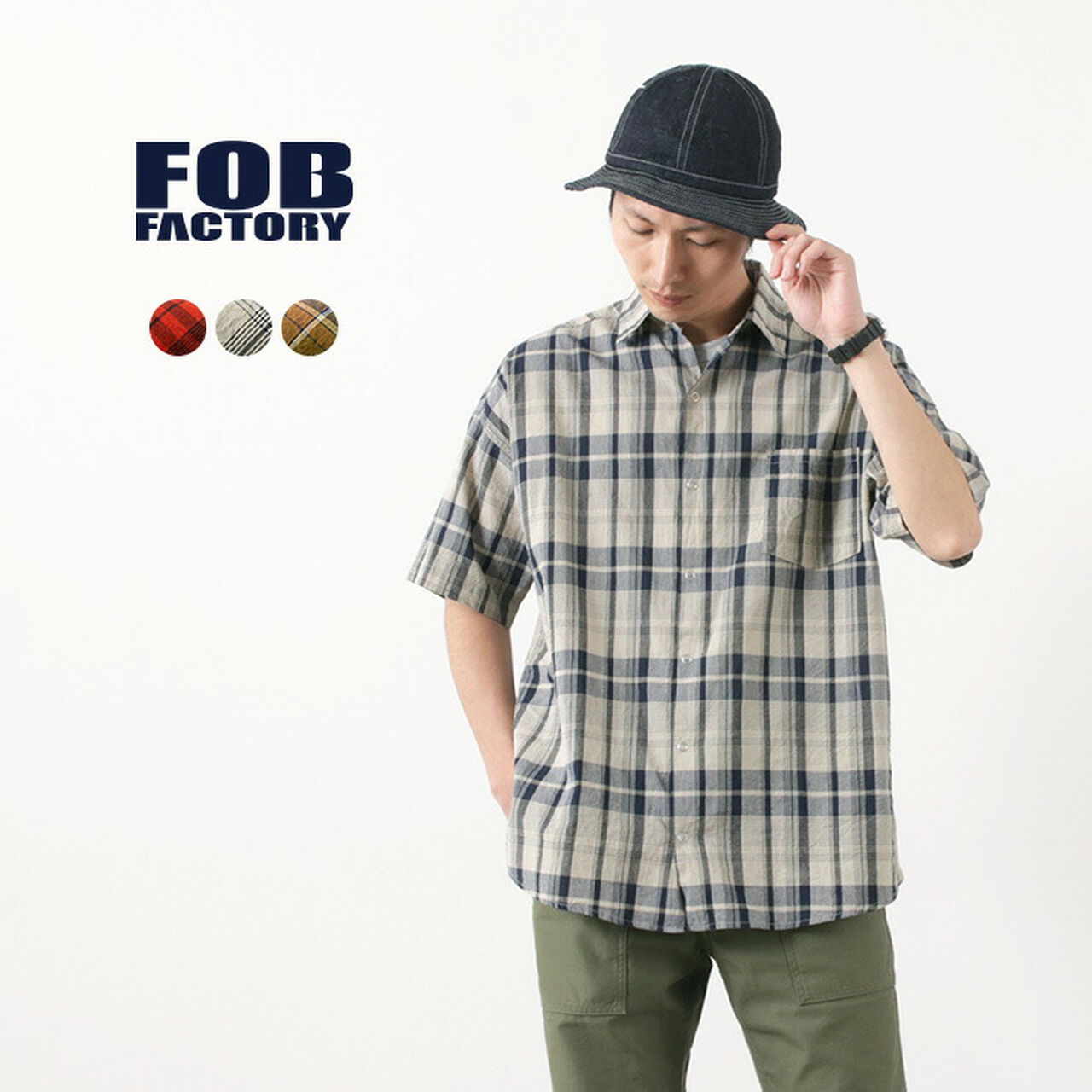F3449 Half Sleeve Check Ball Shirt,, large image number 0