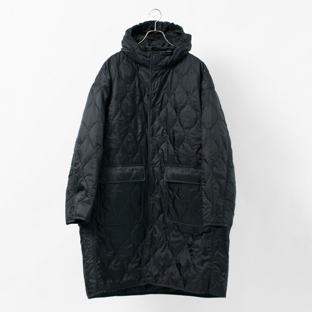 Nylon Rip Gourd Quilted Coat Hoodie,, large image number 0