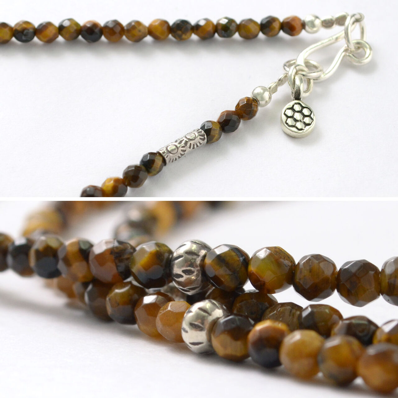 Tiger Eye 3mm Cut Bead Necklace,, large image number 5