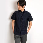 American Ox S/S Classic Button Down Shirt,Navy, swatch