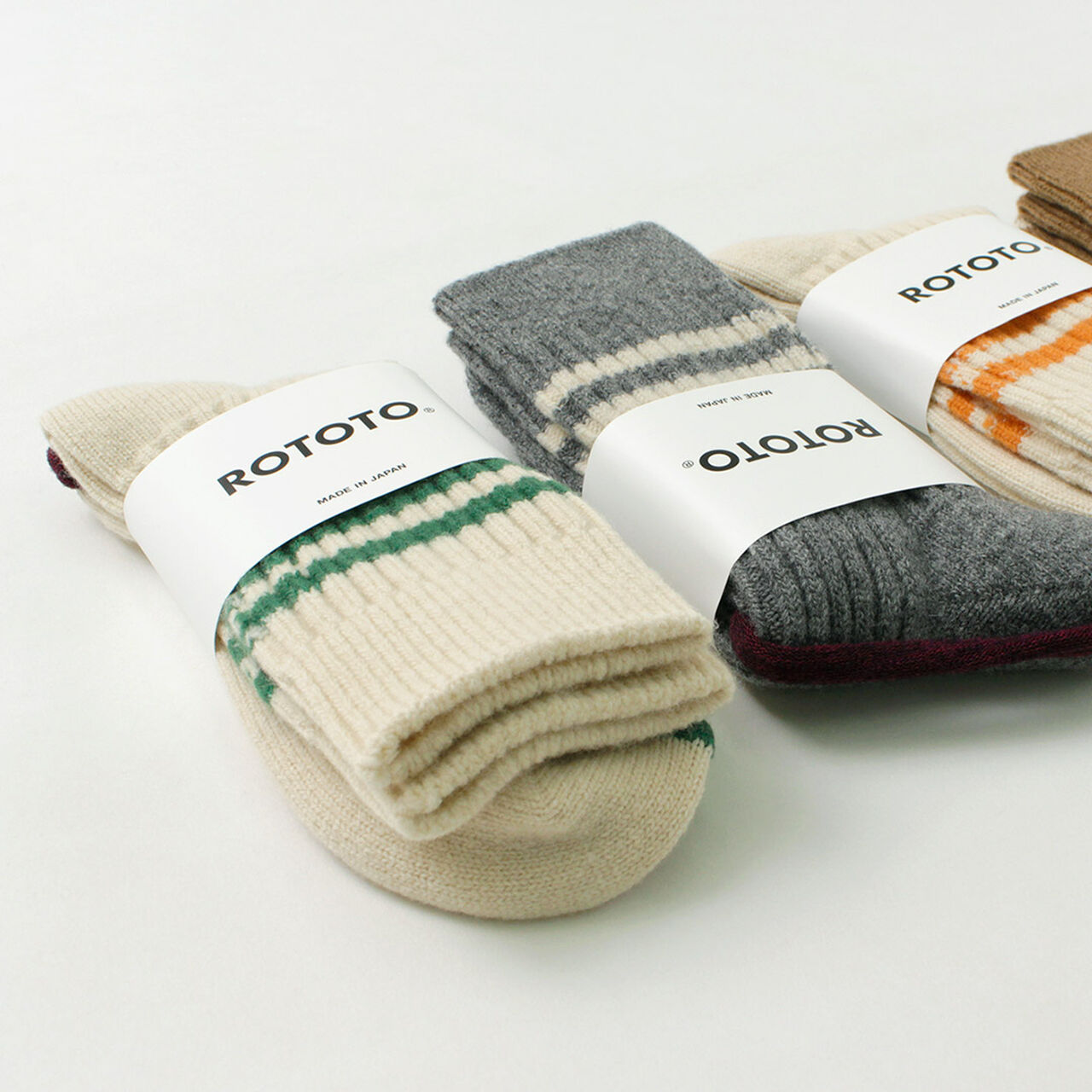 Merino Lambs Wool Striped Socks,, large image number 4