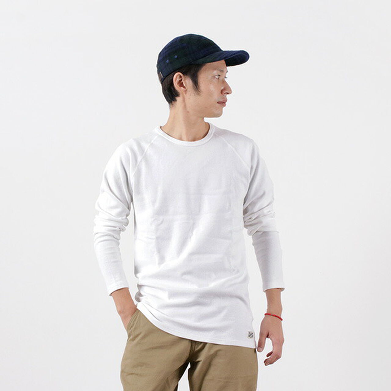 Raffy Stretch Fleece Long Sleeve T-Shirt,White, large image number 0
