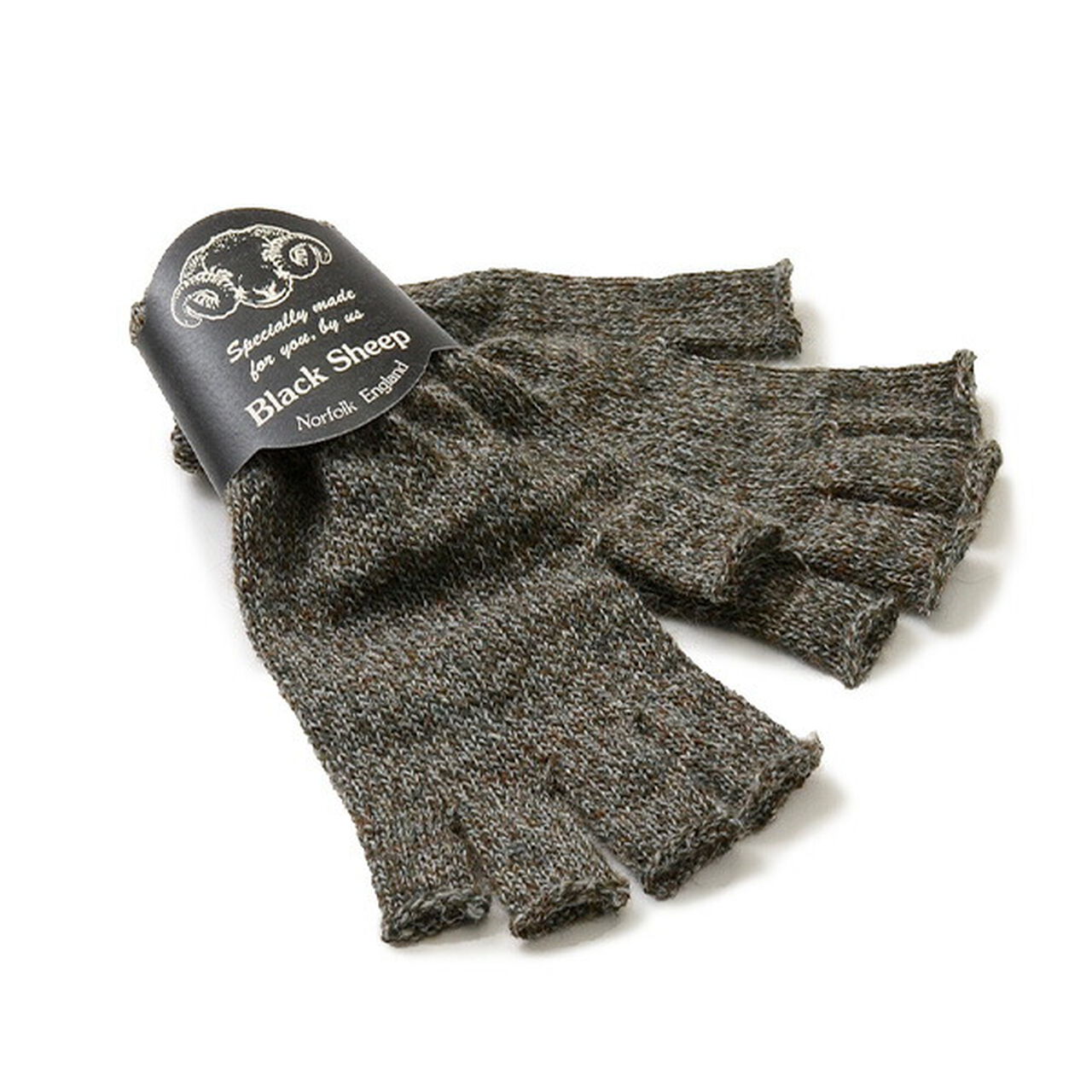 Fingerless knit gloves,DerbyTweed, large image number 0