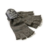 Fingerless knit gloves,Brown, swatch