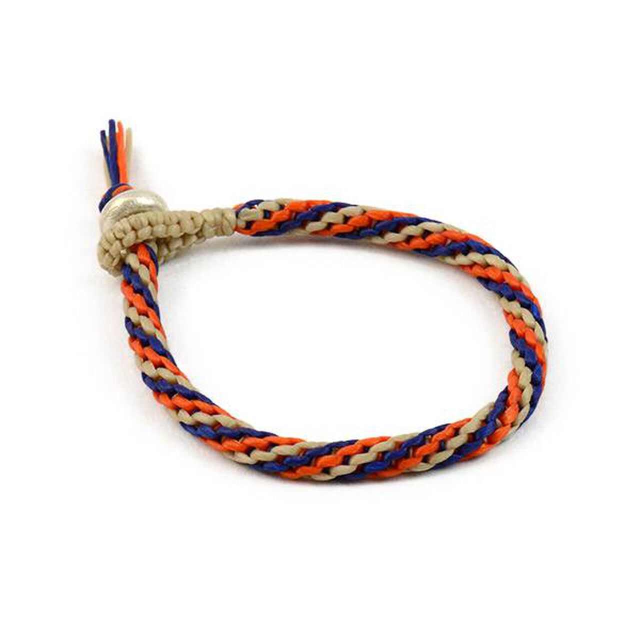 Spiral Coloured Braid Wax Cord Bracelet,Beige_Blue_Orange, large image number 0