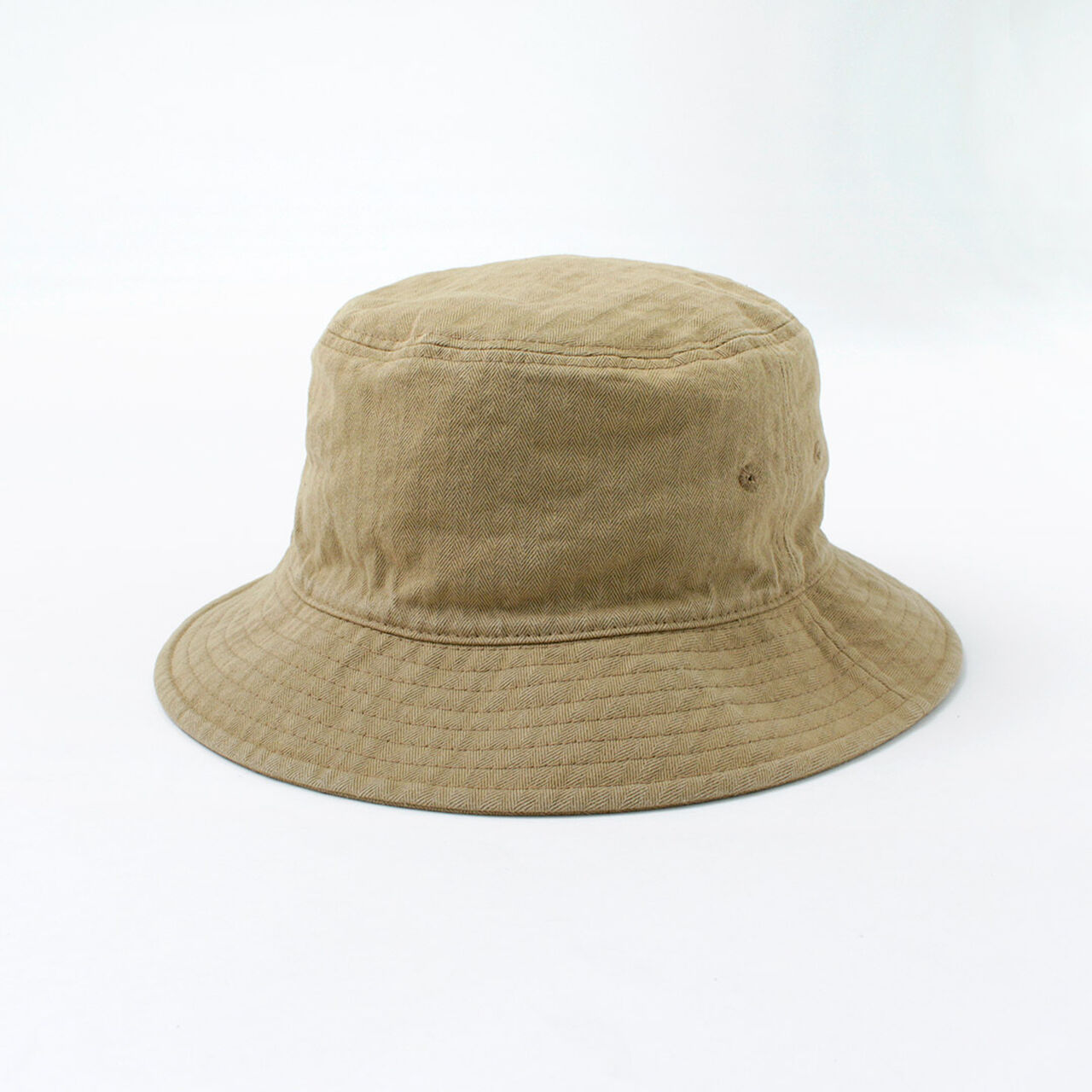 Bespoke Vintage Herringbone Bucket Hat,Beige, large image number 0