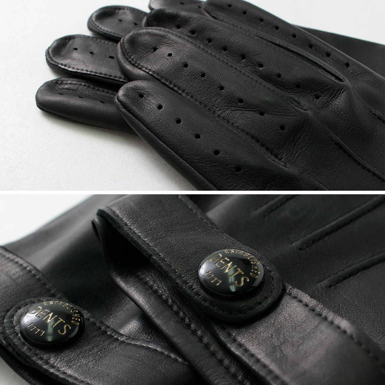 Fleming / Perforated leather gloves,, large image number 8