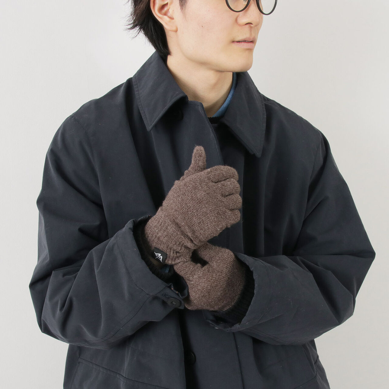 Plain Stitch Cashmere Gloves,, large image number 5