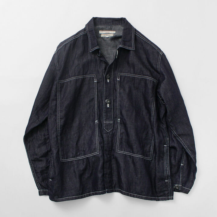Special Order Cotton Linen Denim Faux Army Pullover Jacket