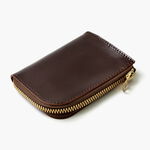 Color custom L-shaped zipper mini wallet,Brown, swatch
