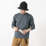 Crew Neck Pocket T-Shirt Long Sleeves,Charcoal, swatch