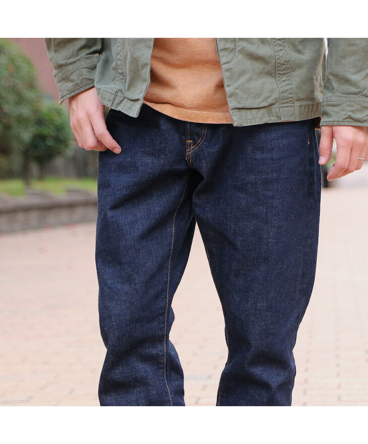 15.5 oz. denim tapered 5P pants,, large image number 2