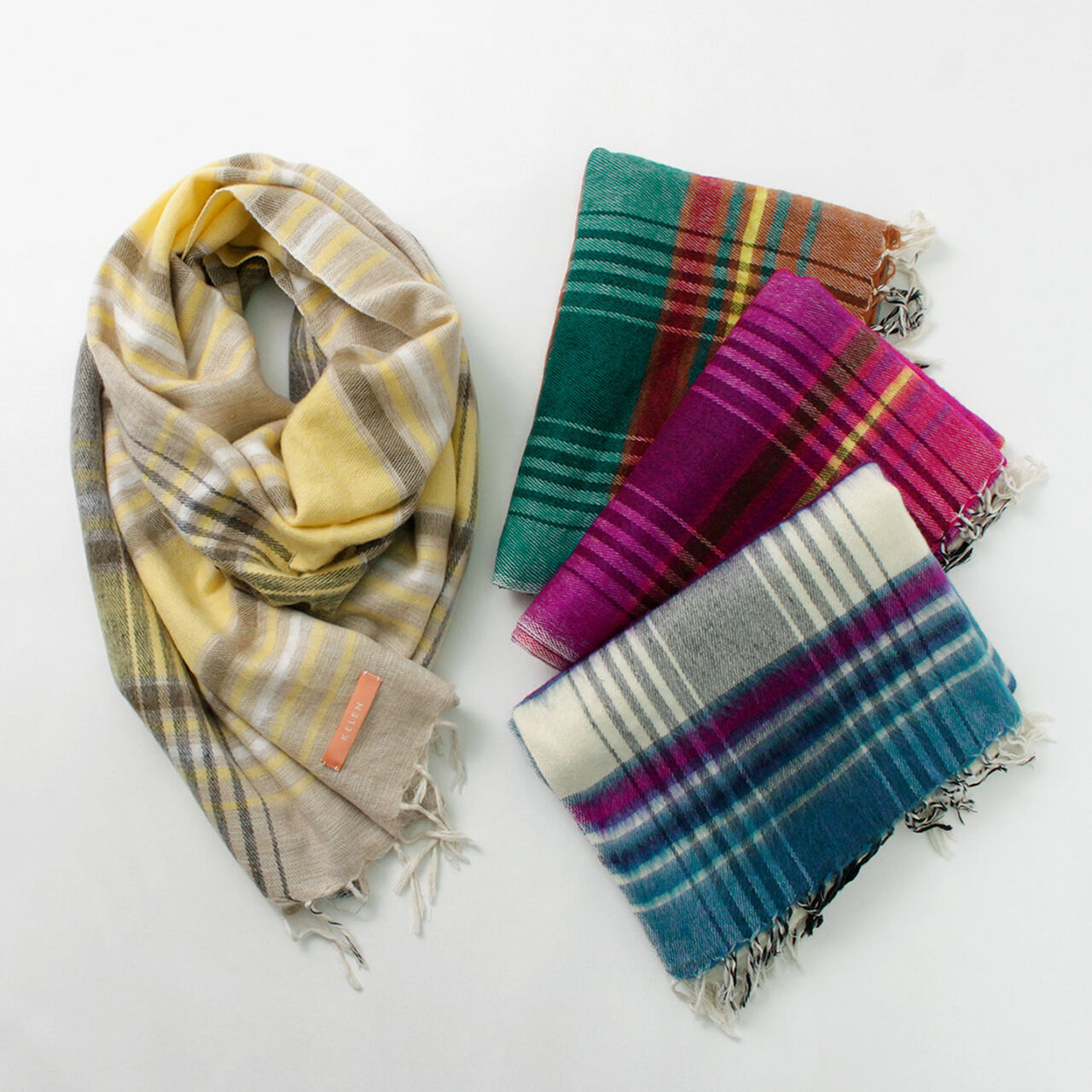 ORAL Design collar check scarf,, large image number 3