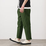 Wide Tapered Tuck Ankle Pants,Green, swatch