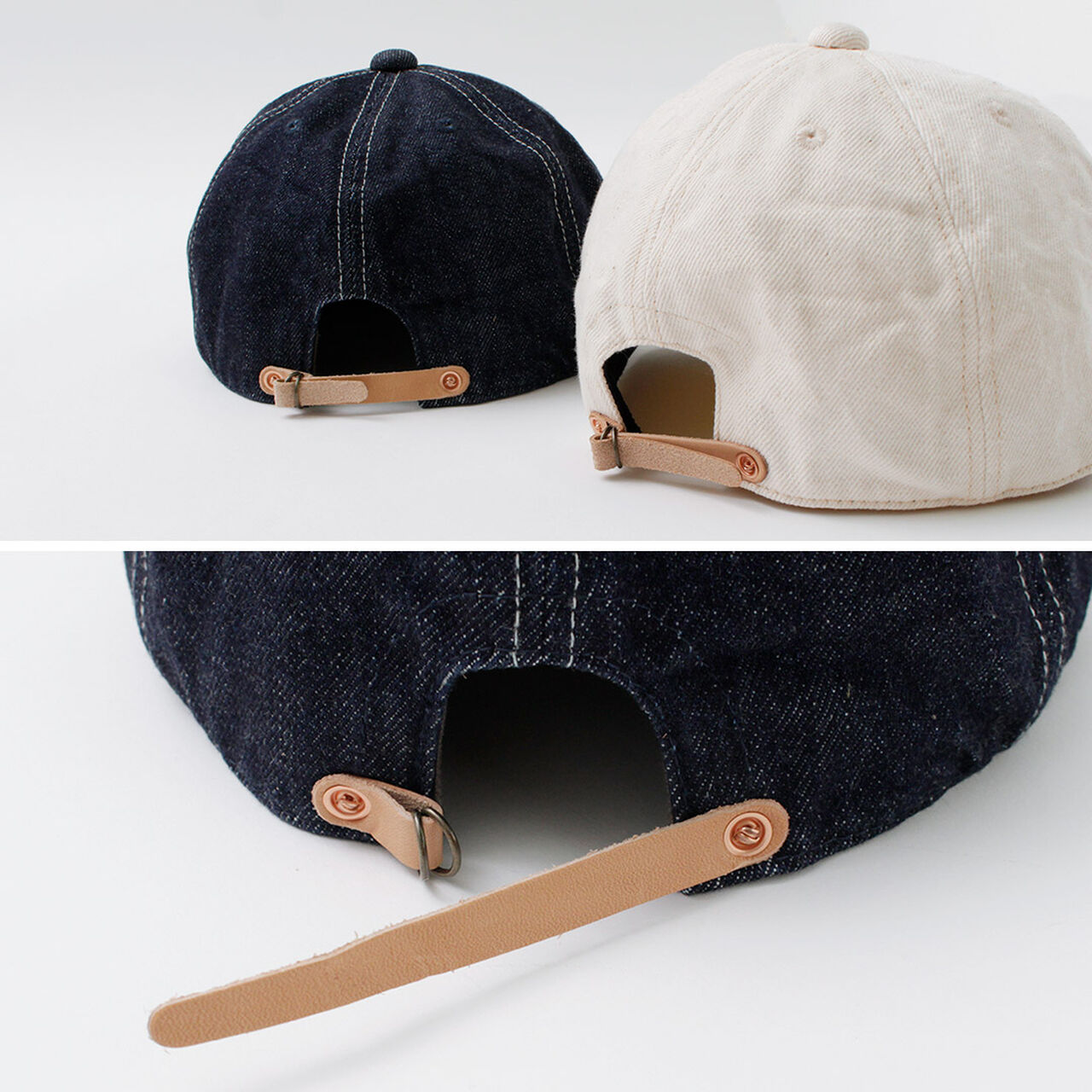 One-washed Selvage denim cap,, large image number 7